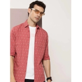 Dillinger 100% Cotton Regular Fit Printed Full Sleeves Mens Casual Shirt - Pink ( Pack of 1 ) - None