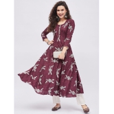 Tissu - Maroon Rayon Women''s Flared Kurti ( Pack of 1 ) - None