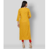 KIPEK - Yellow Rayon Womens Straight Kurti - S