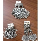 Samridhi DC Silver Chandbalis Earrings ( Pack of 3 ) - Silver