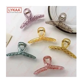 Lykaa Hair Claw Clips Acrylic for Thick Hair Jaw Clips For Women And Girls (Pack of 4) Multicolor - Multi