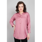 PPTHEFASHIONHUB Rayon Solid Straight Womens Kurti - Mauve ( Pack of 1 ) - None