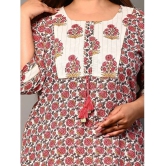 Swasti - Pink Cotton Womens Straight Kurti ( Pack of 1 ) - None