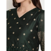 Green Ethnic Motifs Ethnic Maxi Dress