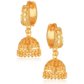 VIVASTRI Golden Jhumki Earrings ( Pack of 1 ) - Golden