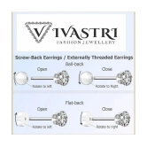 VIVASTRI Golden Stud Earrings ( Pack of 1 ) - Golden