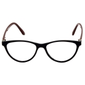 Hrinkar Trending Eyeglasses: Brown and Black Cat-eyed Optical Spectacle Frame For Men & Women |HFRM-BK-BWN-13