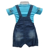 Balloons Blue Denim Rompers - 0-6 Months