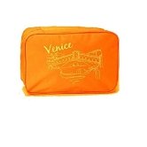 CONNECTWIDE® Venice Cosmetic Pouch, Nylon Waterproof,Cosmetic Makeup Bag,1 Piece, Size;(7 * 17 * 25.5 cm) (Orange)