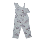 Hoop hippo Girls Sandprint Cotton Linen Jumpsuit-9-10 Years