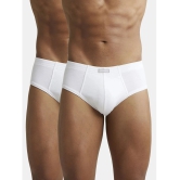 Jockey 1009 Men Super Combed Cotton Rib Solid Brief - White (Pack of 2) - None