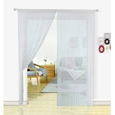 YUTIRITI Single Door Ring Rod Polyester Curtains White - White