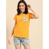 Women Yellow T-shirt & Shorts-S