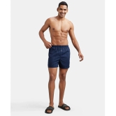 Jockey 8222 Men Super Combed Cotton Woven Checkered Inner Boxers - Navy & Black (Pack of 2) - None