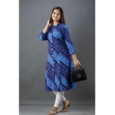 Lee Moda - Blue Cotton Women's Front Slit Kurti ( Pack of 1 ) - None