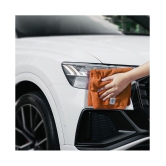 SOFTSPUN Microfiber Cleaning Cloths, 3pcs 40x40cms 340GSM Orange! Highly Absorbent, Lint and Streak Free, Multi -Purpose Wash Cloth for Kitchen, Car, Window, Stainless Steel, silverware.