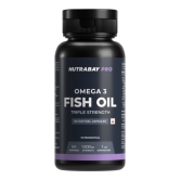 Nutrabay Pro Fish Oil Triple Strength, Omega 3 - 60 Softgel | 1000mg Strength | 460 mg EPA, 380 mg DHA for Vision, Memory, Heart, Skin & Hair | No Fishy Burps | Supplement For Men & Women