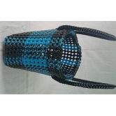 Miniature Blue and Black Handbag