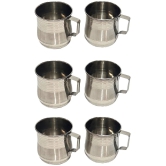 Dynore Tea/Coffee Mug Solid Stainless Steel Coffee Mug 180 mL ( Pack of 6 ) - Silver