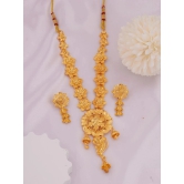 ROFARWORD Gold Brass Necklace Set ( Pack of 1 ) - Gold