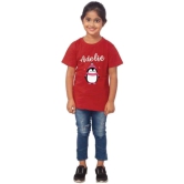 Girls Cotton Adelie Half Sleeve TShirt (Maroon) PID41474