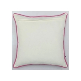 Oleander Floral Cotton Cushion Cover with Embroidery - 16” x 16”