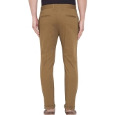 Men Regular Fit Khaki Cotton Blend Trousers