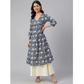 Janasya - Navy Cotton Womens Flared Kurti ( Pack of 1 ) - None