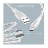 Portronics Konnect A Type -C Cable:1M Type-C Cable with PVC Heads ,White (POR 1179) - White