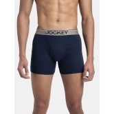 Jockey 8009 Men Super Combed Cotton Rib Solid Boxer Brief - Navy/Charcoal Mel/Grey Mel (Pack of 3) - None