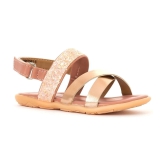 Bonito Rose Gold Flat Sandal for Girls - None