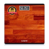 Healthgenie Digital Weight Machine Thick Tempered Glass LCD Display scale-Red Digital Weighing Scale