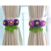 Hand Crafted Crochet Curtain Tiebacks Purple