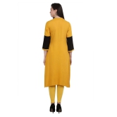 SAAKAA - Yellow Rayon Womens Straight Kurti - XXL