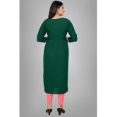 haya fashion - Green Rayon Women's Straight Kurti ( Pack of 1 ) - None