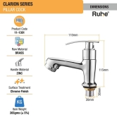 Clarion Pillar Tap Brass Faucet- by Ruhe®