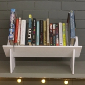 BARISH - Book Rack (Table Top) for Larger Books | Wooden Table Top Book Rack Shelf | Home Decor Piece | Handcrafted with Rubberwood | 66 x 30 x 28 (L x W x H)