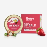 BabyOrgano Ayurvedic Natural Lip Balm | Infused with Cow Ghee & Jojoba Oil | Enriched With Shea Butter | Heals Dry And Chapped Lips in Kids | Safe For Kids-Rose & Pomegranate