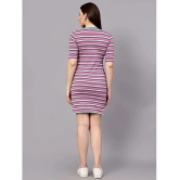 Diaz Cotton Blend Striped Mini Womens Bodycon Dress - Multicolor ( Pack of 1 ) - None