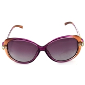 Hrinkar Pink Rectangular Sunglasses Brands Violet Frame Polarized Goggles for Women - HRS440-PRPLBWN-PNK