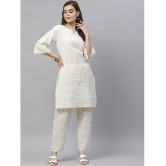 miravan - White Straight Cotton Women's Stitched Salwar Suit ( Pack of 1 ) - None