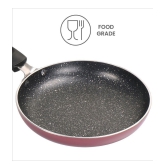 Milton Pro Cook Granito Non Induction Fry Pan, 18 cm, Burgundy | Flame Safe | Dishwasher Safe | Food Grade | Metal Spoon Friendly | Non - Stick | Bakelite Handle