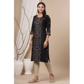 Juniper - Black Rayon Womens Straight Kurti ( Pack of 1 ) - None