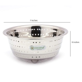 Coconut Stainless Steel Rice, Fruits & Vegetables Basin Strainer/Colander for Kitchen - 1 Unit - (Diamater- 7 Inches)