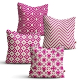 Indigifts Cushion Pillows for Sofa - Geometric Print Royal Cushion Cover 18 x 18 Inch Set of 4 - Home Decor Items for Living Room, Cushions 18x18 Set of 4 (No Filler), Diwali Decoration