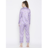 Smarty Pants - Purple Satin Womens Nightwear Nightsuit Sets ( Pack of 1 ) - None