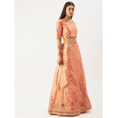 Om Shantam Sarees Orange Silk Blends Chaniya Choli Semi Stitched Lehenga Single - Free Size