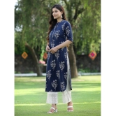 Juniper - Indigo Rayon Womens Straight Kurti ( Pack of 1 ) - None