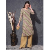 Mamoose Rayon Striped Straight Womens Kurti - Brown ( Pack of 1 ) - None