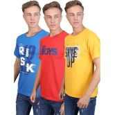 Supersquad 100% Cotton Regular Fit Printed Half Sleeves Mens T-Shirt - Multicolor ( Pack of 3 ) - None